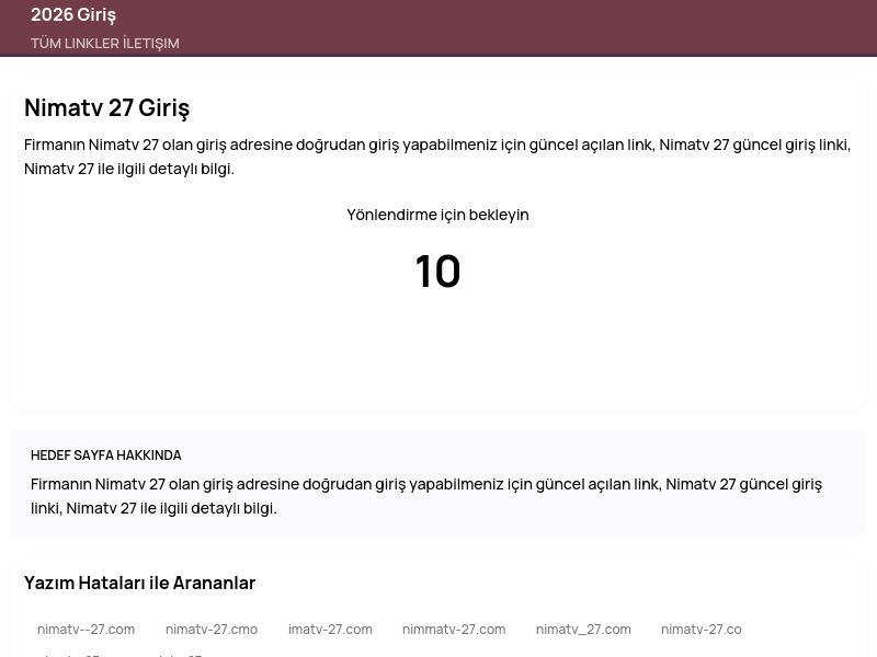 Nimatv 27 Giriş - 2026 Giriş - Ekran Görüntüsü