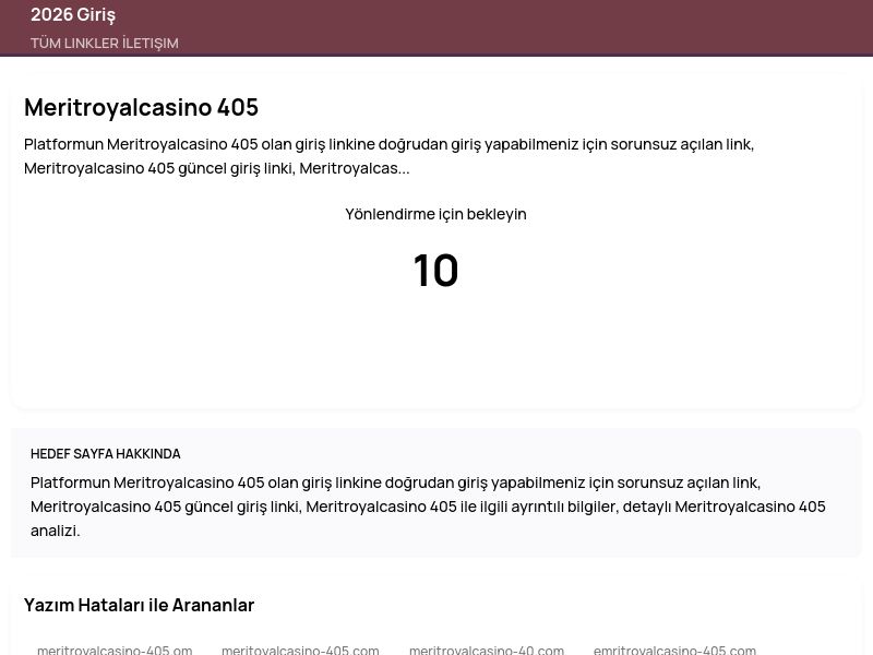 Meritroyalcasino 405 - 2026 Giriş - Ekran Görüntüsü