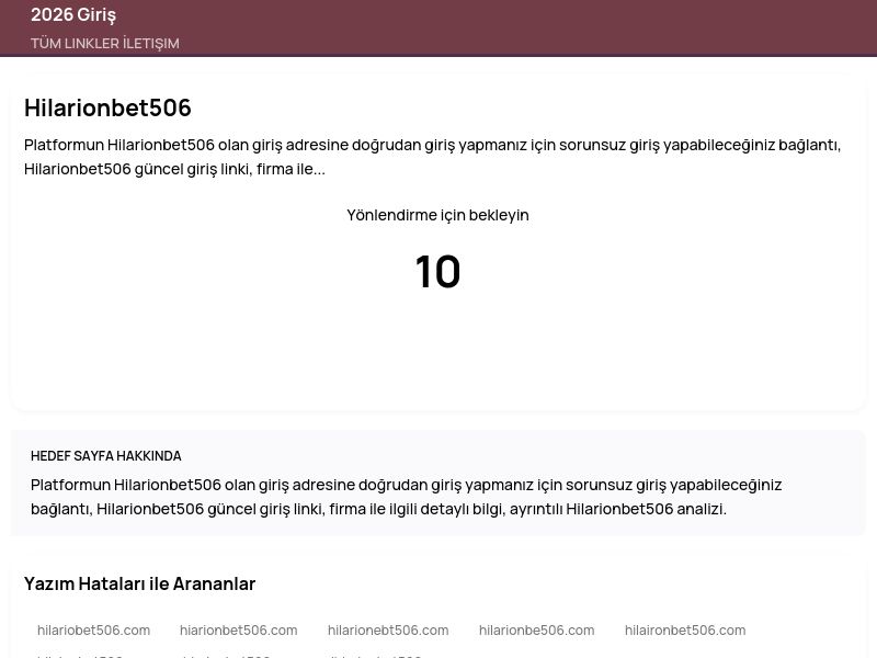 Hilarionbet506 - 2026 Giriş - Ekran Görüntüsü