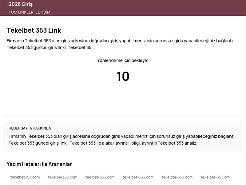 Tekelbet 353 Link - 2026 Giriş - Ekran Görüntüsü