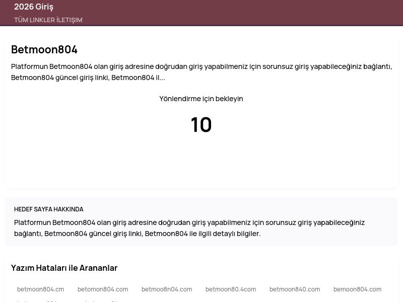 Betmoon804 - 2026 Giriş - Ekran Görüntüsü
