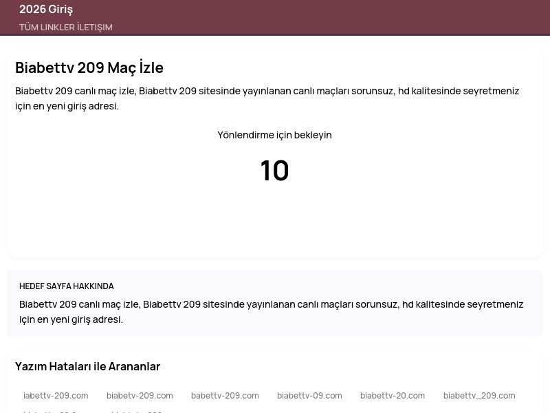 Biabettv 209 Maç İzle - 2026 Giriş - Ekran Görüntüsü