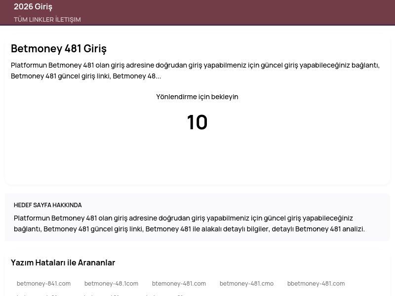 Betmoney 481 Giriş - 2026 Giriş - Ekran Görüntüsü