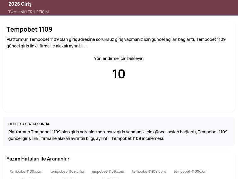 Tempobet 1109 - 2026 Giriş - Ekran Görüntüsü