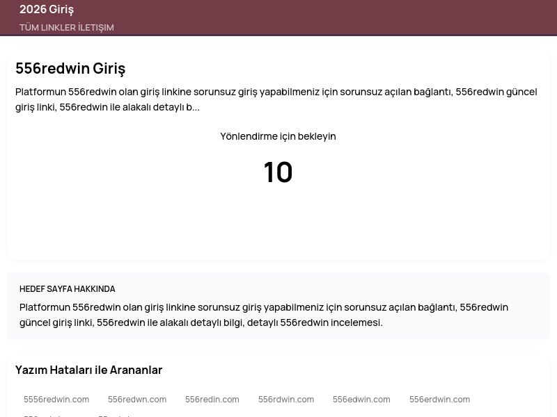 556redwin Giriş - 2026 Giriş - Ekran Görüntüsü
