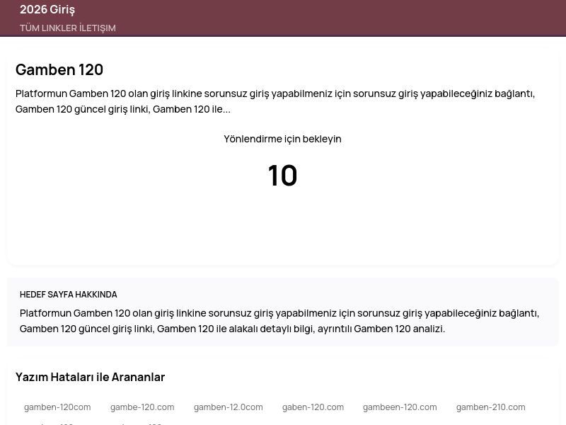 Gamben 120 - 2026 Giriş - Ekran Görüntüsü