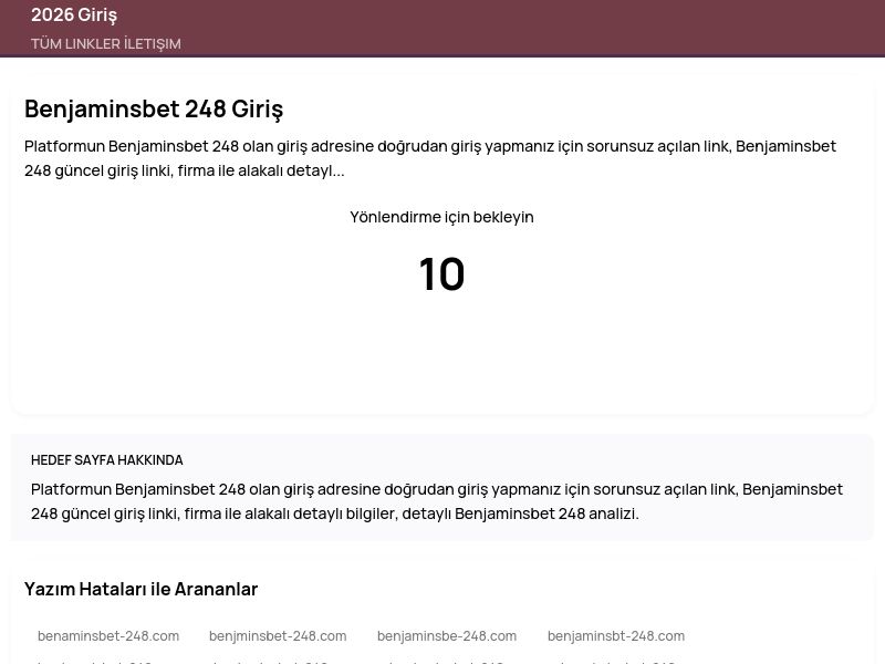 Benjaminsbet 248 Giriş - 2026 Giriş - Ekran Görüntüsü