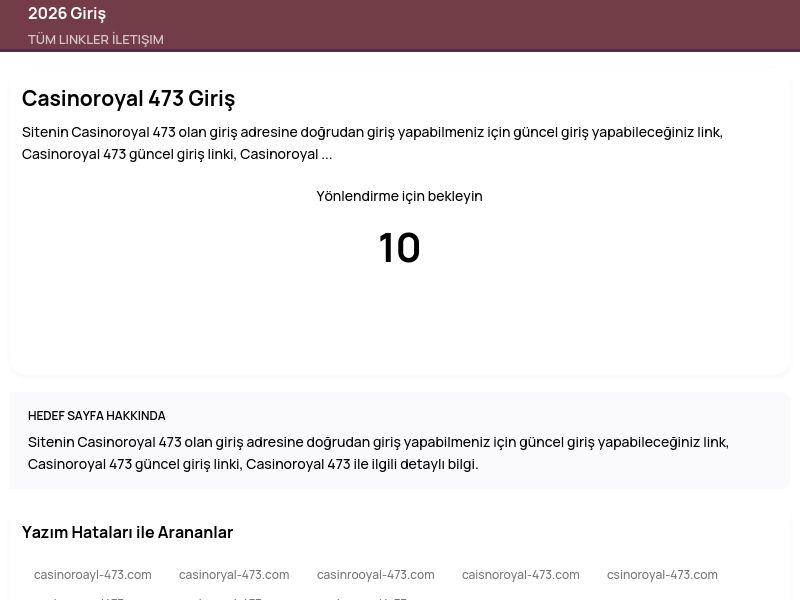 Casinoroyal 473 Giriş - 2026 Giriş - Ekran Görüntüsü