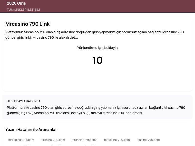 Mrcasino 790 Link - 2026 Giriş - Ekran Görüntüsü