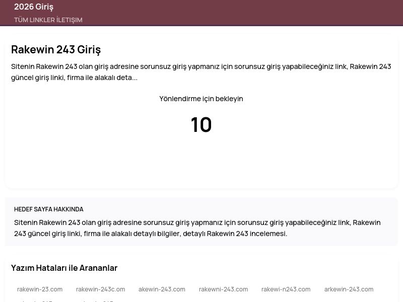 Rakewin 243 Giriş - 2026 Giriş - Ekran Görüntüsü