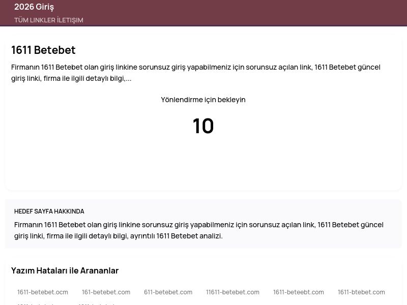 1611 Betebet - 2026 Giriş - Ekran Görüntüsü