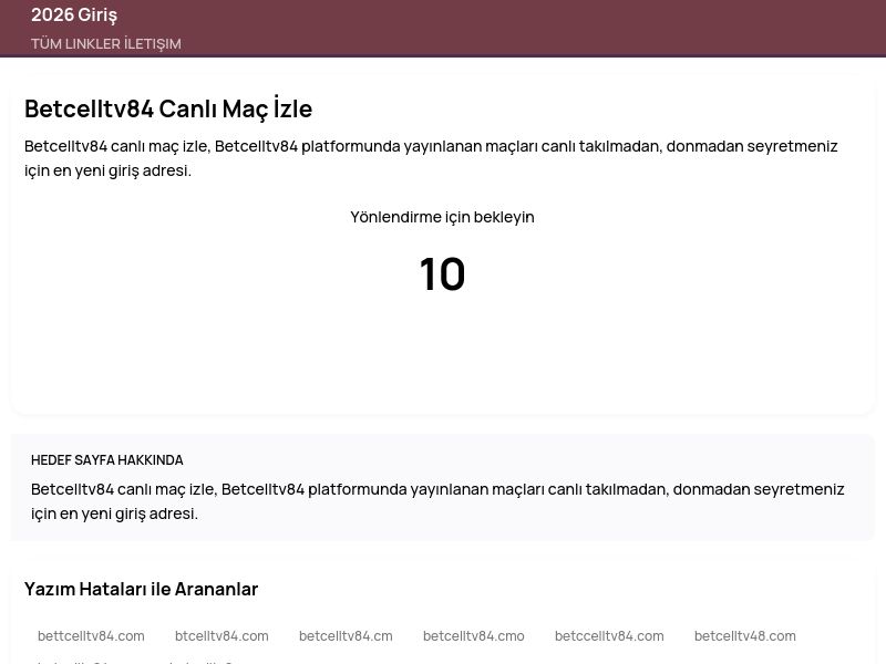 Betcelltv84 Canlı Maç İzle - 2026 Giriş - Ekran Görüntüsü