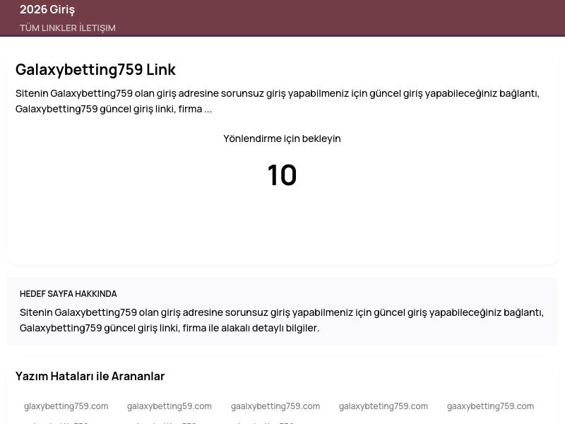 Galaxybetting759 Link - 2026 Giriş - Ekran Görüntüsü