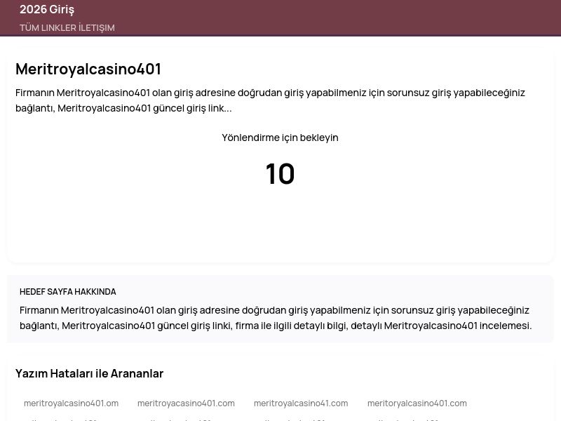 Meritroyalcasino401 - 2026 Giriş - Ekran Görüntüsü