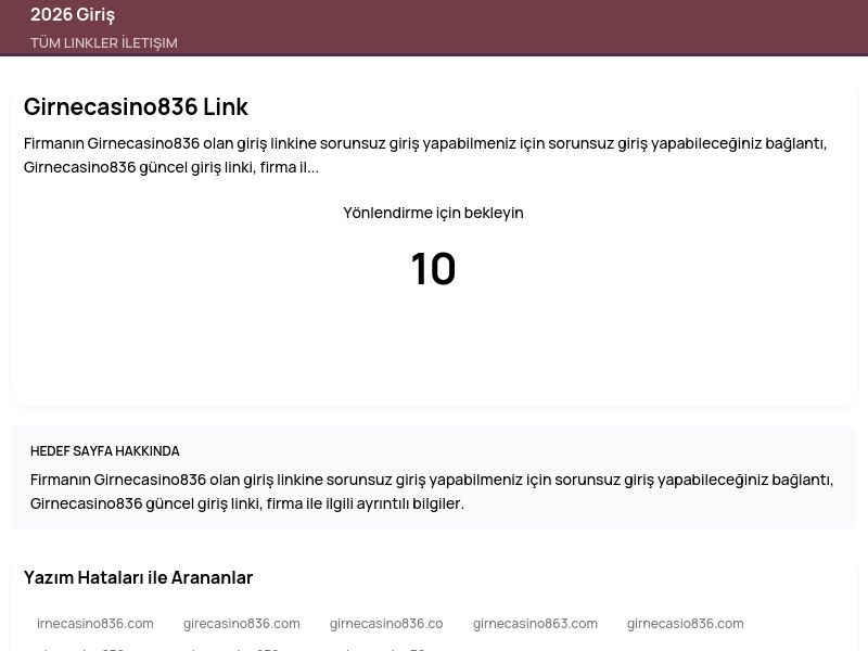 Girnecasino836 Link - 2026 Giriş - Ekran Görüntüsü