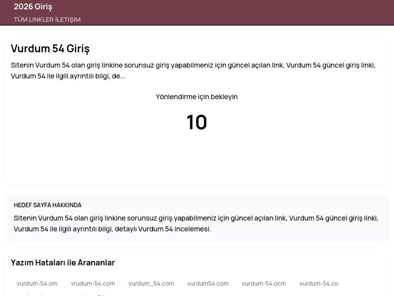Vurdum 54 Giriş - 2026 Giriş - Ekran Görüntüsü