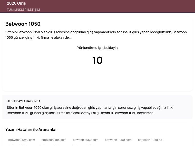 Betwoon 1050 - 2026 Giriş - Ekran Görüntüsü