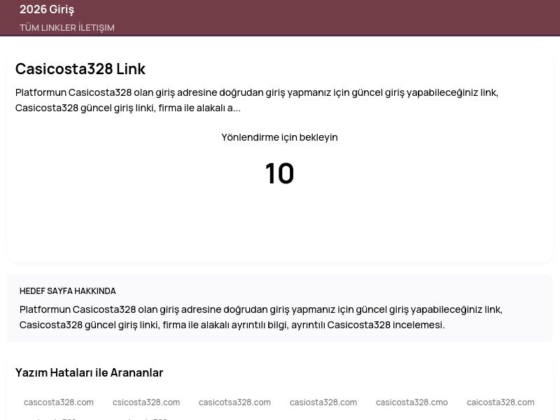 Casicosta328 Link - 2026 Giriş - Ekran Görüntüsü