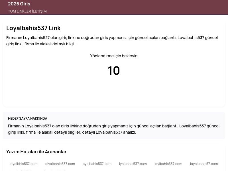 Loyalbahis537 Link - 2026 Giriş - Ekran Görüntüsü