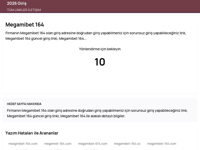Megamibet 164 - 2026 Giriş - Ekran Görüntüsü