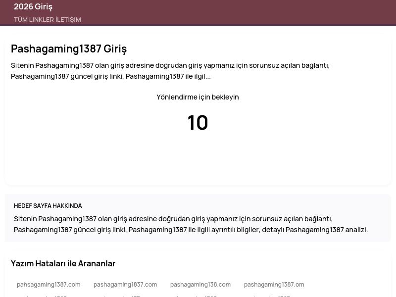 Pashagaming1387 Giriş - 2026 Giriş - Ekran Görüntüsü