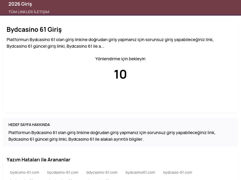 Bydcasino 61 Giriş - 2026 Giriş - Ekran Görüntüsü