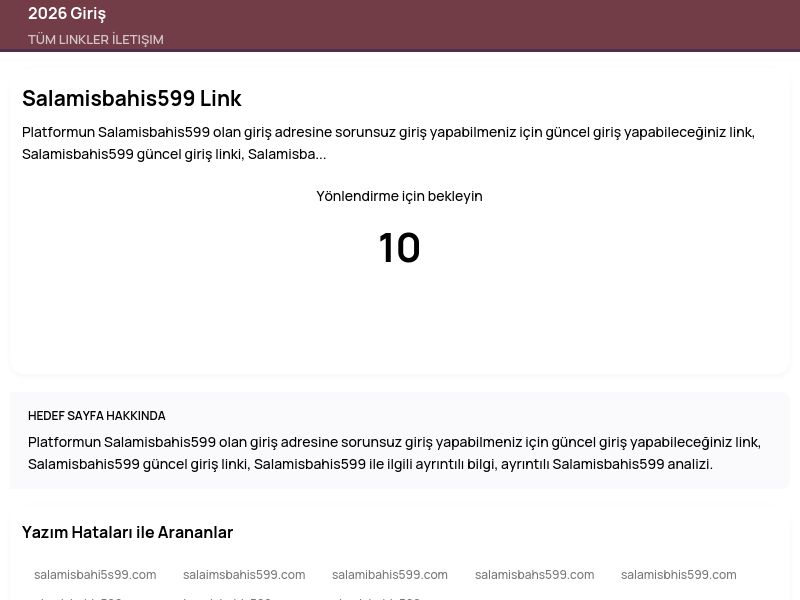 Salamisbahis599 Link - 2026 Giriş - Ekran Görüntüsü