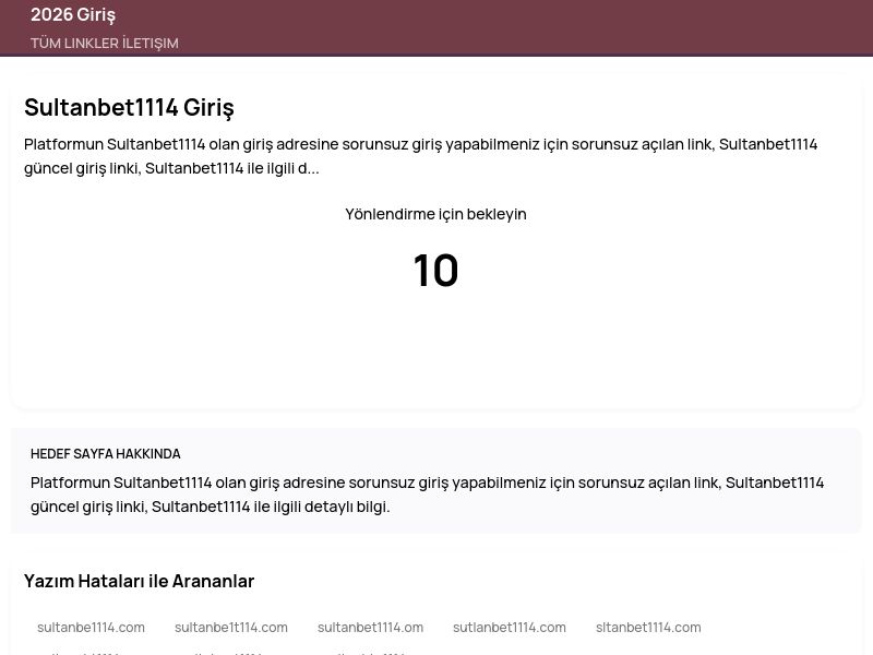 Sultanbet1114 Giriş - 2026 Giriş - Ekran Görüntüsü