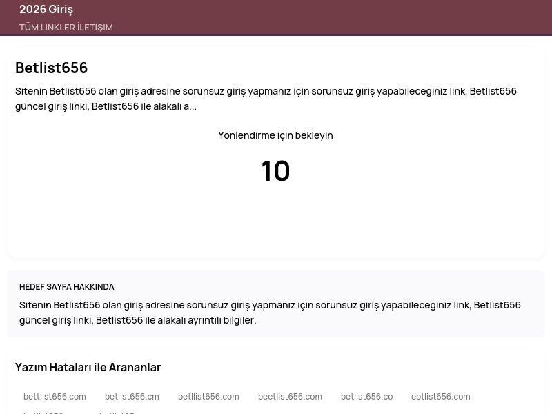 Betlist656 - 2026 Giriş - Ekran Görüntüsü