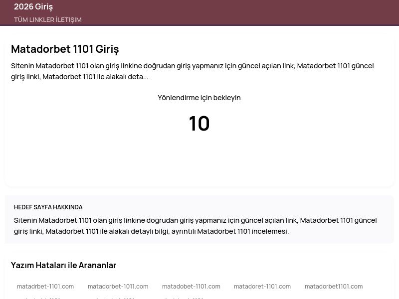 Matadorbet 1101 Giriş - 2026 Giriş - Ekran Görüntüsü