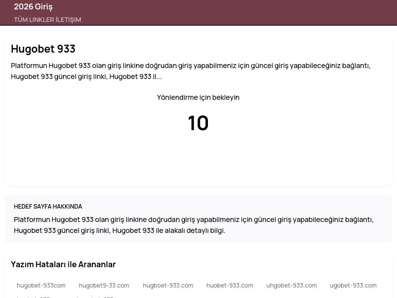 Hugobet 933 - 2026 Giriş - Ekran Görüntüsü