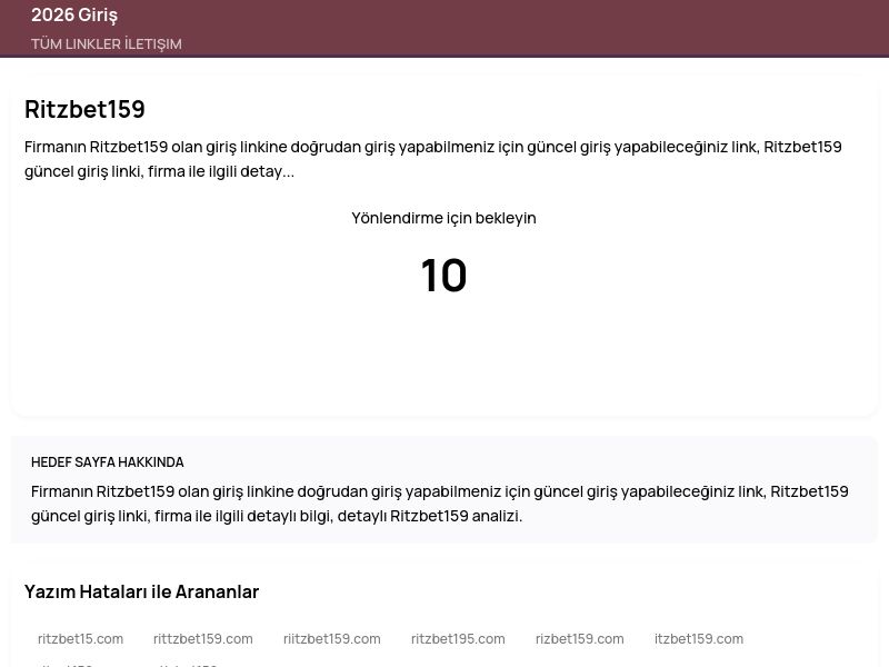 Ritzbet159 - 2026 Giriş - Ekran Görüntüsü