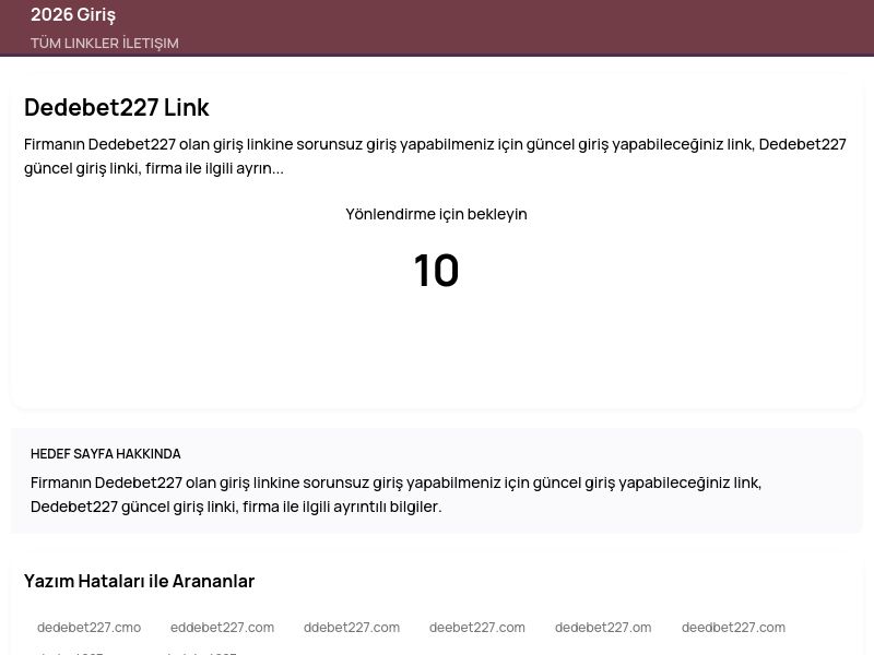 Dedebet227 Link - 2026 Giriş - Ekran Görüntüsü