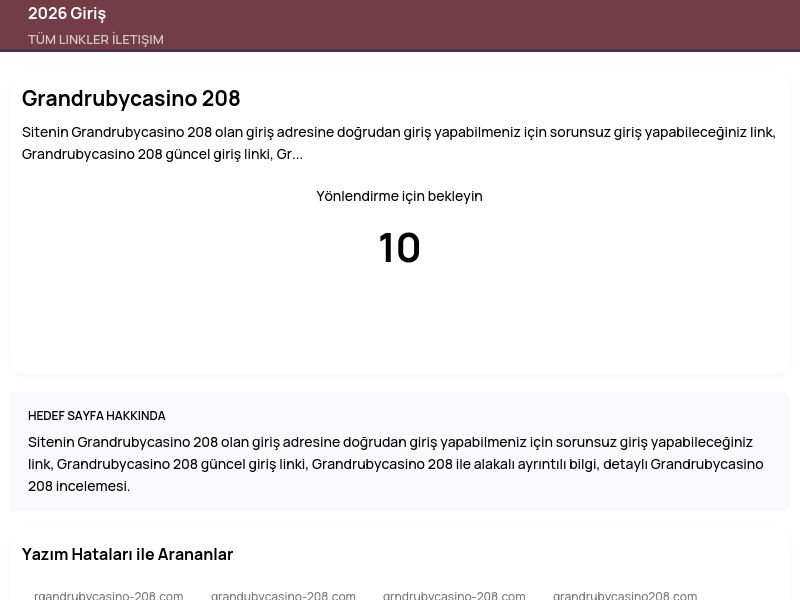 Grandrubycasino 208 - 2026 Giriş - Ekran Görüntüsü