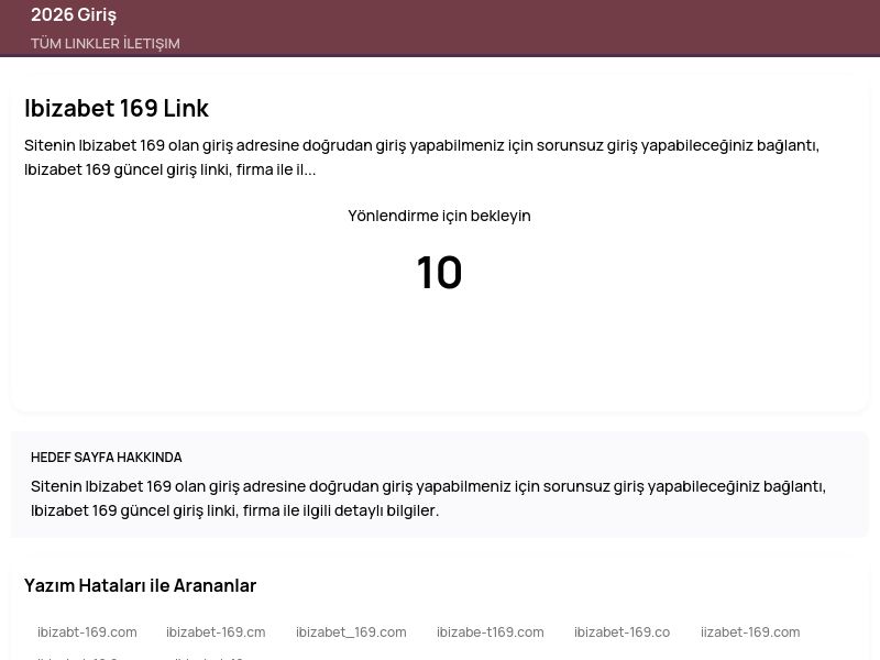 Ibizabet 169 Link - 2026 Giriş - Ekran Görüntüsü
