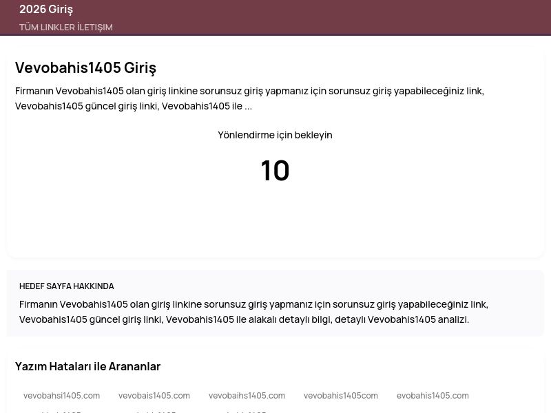 Vevobahis1405 Giriş - 2026 Giriş - Ekran Görüntüsü