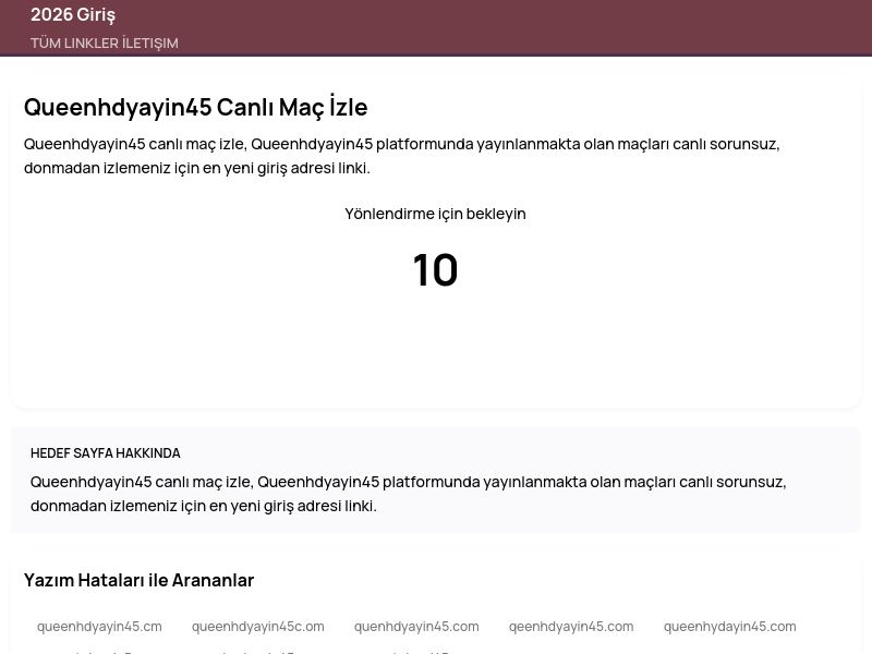Queenhdyayin45 Canlı Maç İzle - 2026 Giriş - Ekran Görüntüsü