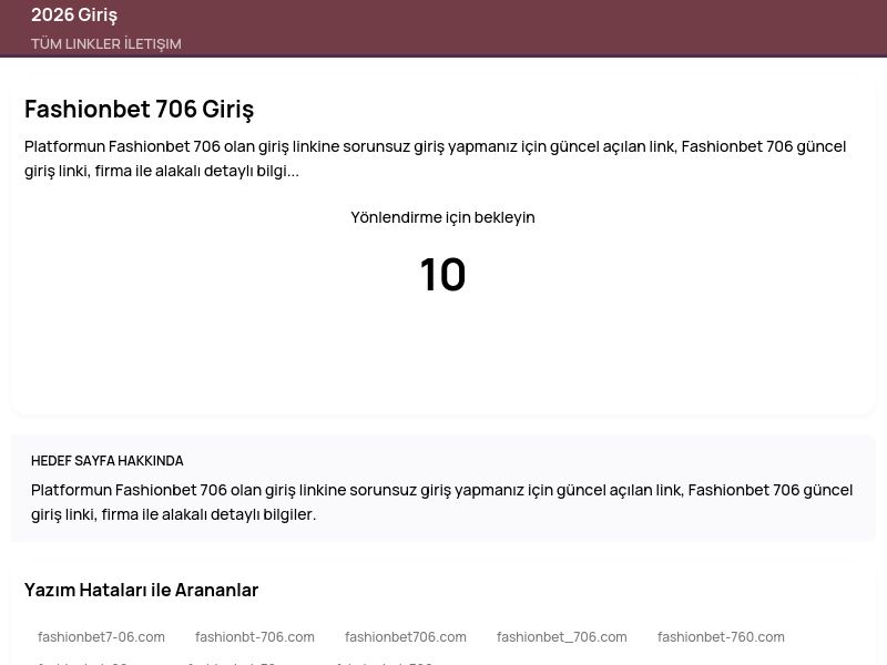 Fashionbet 706 Giriş - 2026 Giriş - Ekran Görüntüsü
