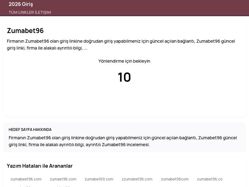 Zumabet96 - 2026 Giriş - Ekran Görüntüsü
