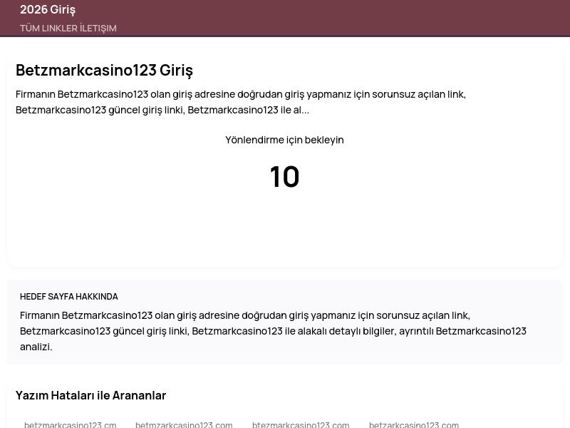 Betzmarkcasino123 Giriş - 2026 Giriş - Ekran Görüntüsü