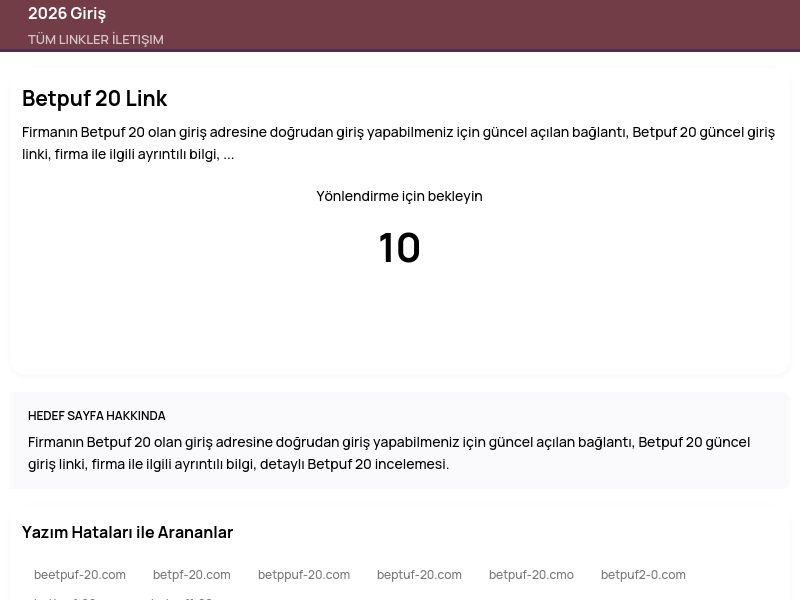Betpuf 20 Link - 2026 Giriş - Ekran Görüntüsü