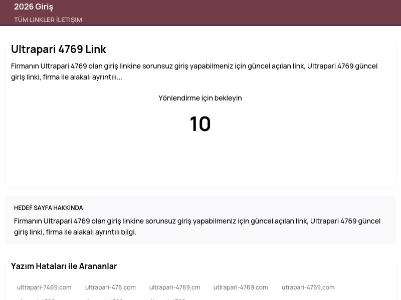 Ultrapari  4769 Link - 2026 Giriş - Ekran Görüntüsü
