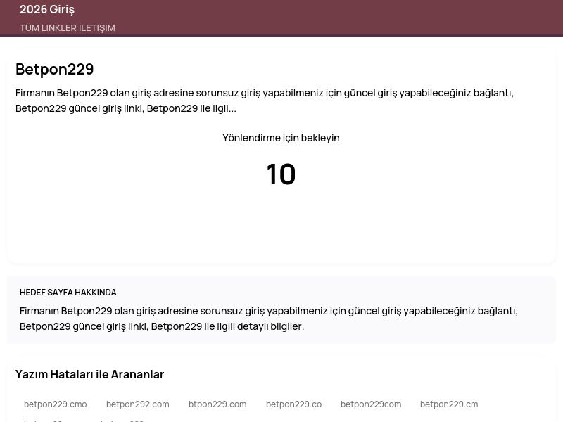 Betpon229 - 2026 Giriş - Ekran Görüntüsü