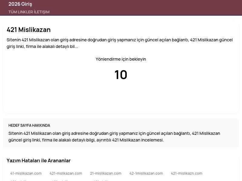 421 Mislikazan - 2026 Giriş - Ekran Görüntüsü