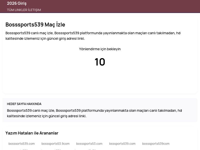 Bosssports539 Maç İzle - 2026 Giriş - Ekran Görüntüsü