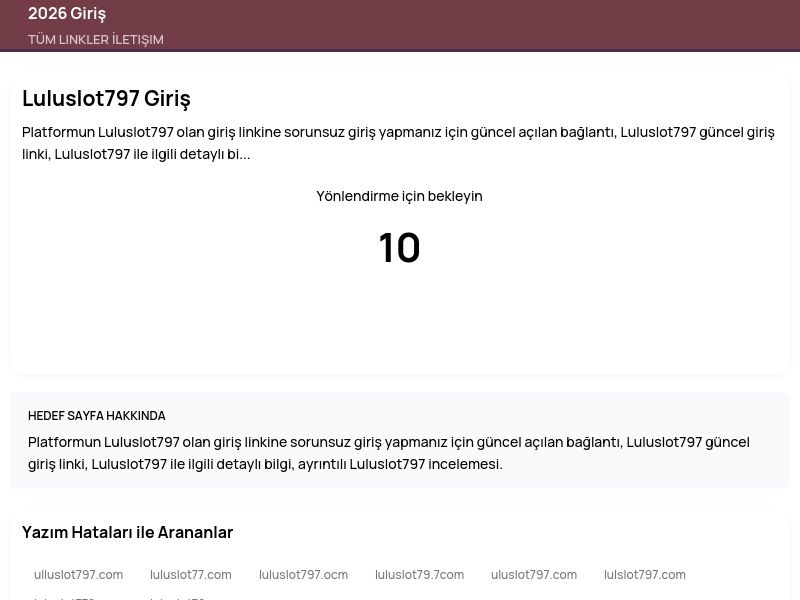 Luluslot797 Giriş - 2026 Giriş - Ekran Görüntüsü
