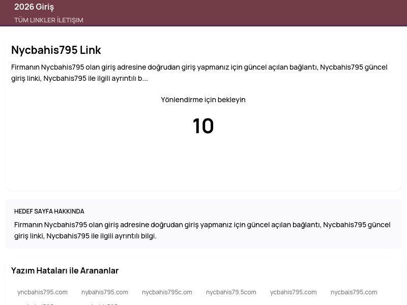 Nycbahis795 Link - 2026 Giriş - Ekran Görüntüsü