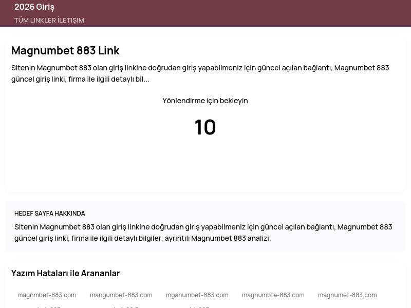 Magnumbet 883 Link - 2026 Giriş - Ekran Görüntüsü