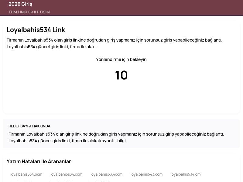 Loyalbahis534 Link - 2026 Giriş - Ekran Görüntüsü