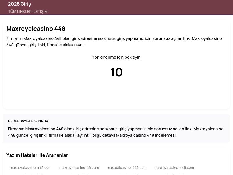 Maxroyalcasino 448 - 2026 Giriş - Ekran Görüntüsü